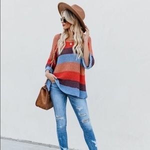 Vici good times stripes knit sweater